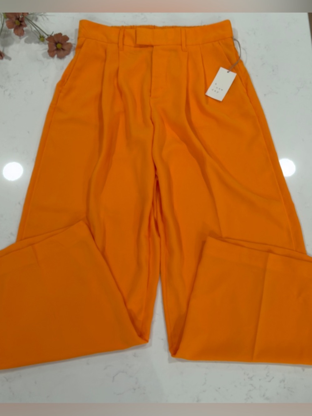 a new day Bright Orange Wide-Leg Straight pants - Picture 4 of 15